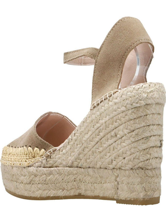 Women's Suede Platform Espadrilles Brown