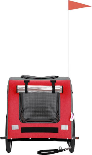 vidaXL Dog Carrying Red Stroller for 45kg Pets L133.5xW73.5xH69cm