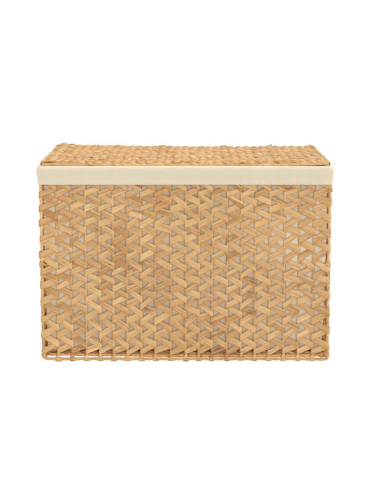 vidaXL Καλάθι Απλύτων Μεταλλικό με Καπάκι 75x42.5x52cm Καφέ