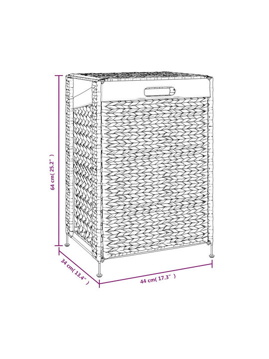 vidaXL Metallic Laundry Basket With Lid 44x34x64cm Brown