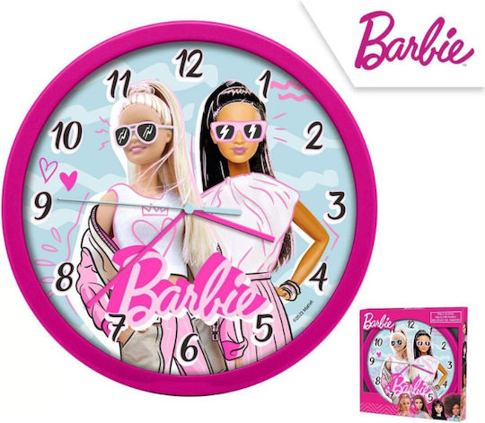 Kids Euroswan Ceas de Perete pentru Copii Barbie Fashion Lemn 24.5x24.5cm