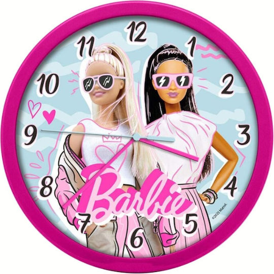 Kids Euroswan Детски стенен часовник Barbie Fashion Дърво 24.5x24.5см