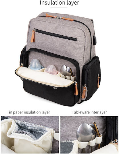 Lequeen Diaper Bag Gray 38x22x46cm.
