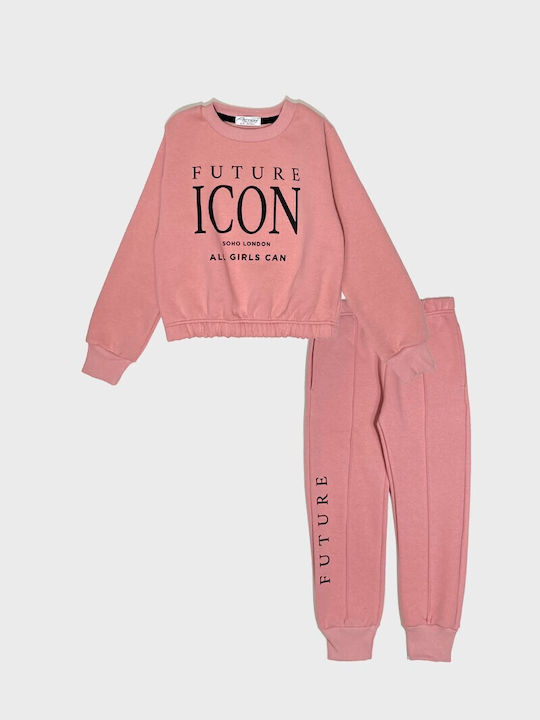 Action Sportswear Kids Sweatpants Set Pink 2pcs