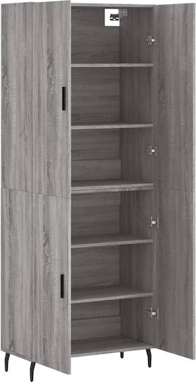 Living Room Display Cabinet from Particle Board Grey 34x34x180cm