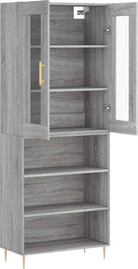 Шкаф За Дневна От ПДЧ Сив 69.5x34x180см