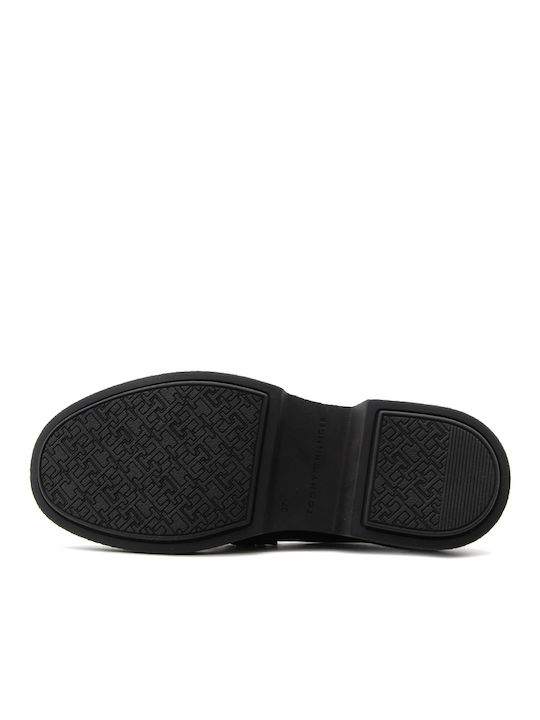 Leather Women's Loafers in Black Color