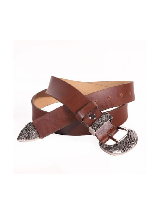 Gem Leathers Leather Women's Belt Tabac Brown