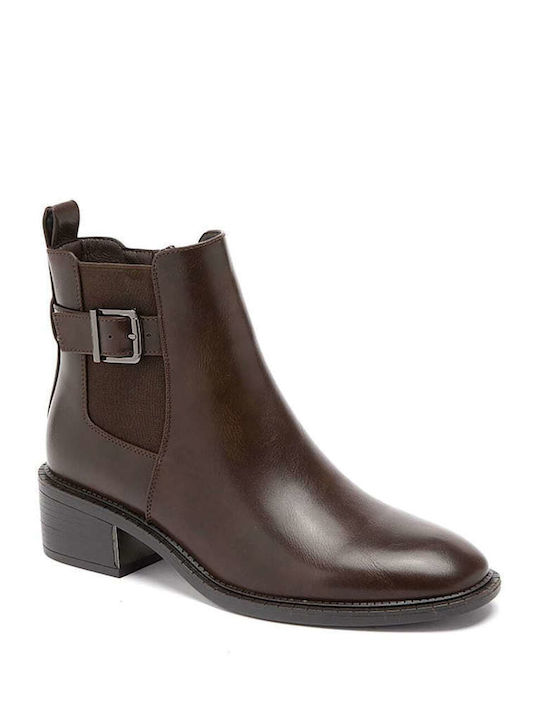 Keep Fred Women's Medium Heel Chelsea Boots Brown