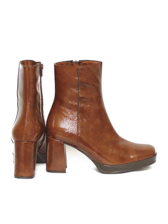 Julie1 Leder Stiefeletten Damen Braun