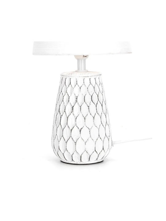 Aigostar Ceramic Table Lamp for Socket E14 with White Shade and Base
