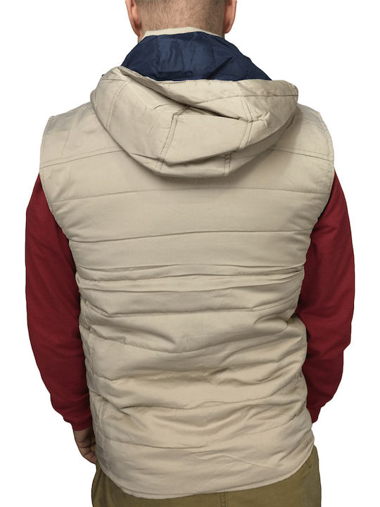 Lexton Ärmellos Herren Winter Jacke Lässig Beige