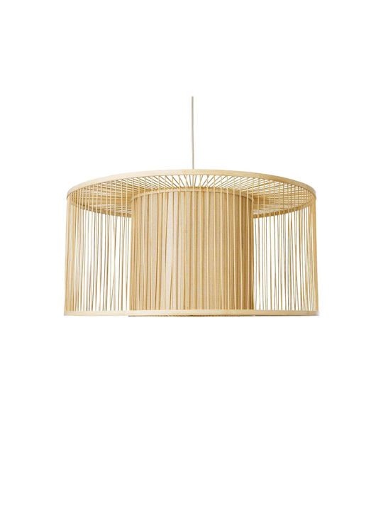 GloboStar Hibiscus Hanging Ceiling Light Beige Boho Grid with E27 Socket 80x38x38cm