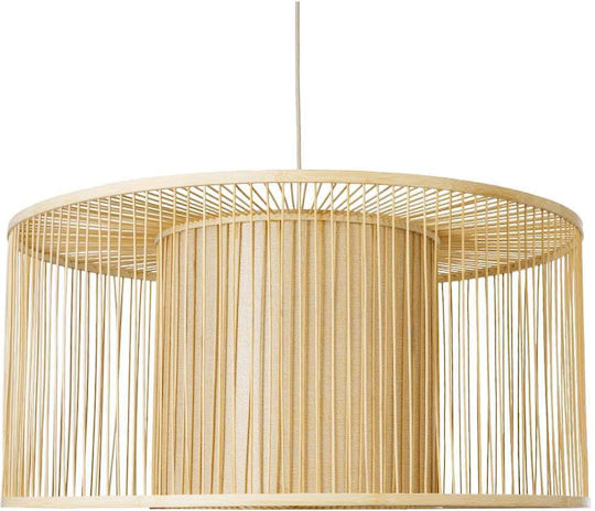 GloboStar Hibiscus Hanging Ceiling Light Beige Boho Grid with E27 Socket 80x38x38cm
