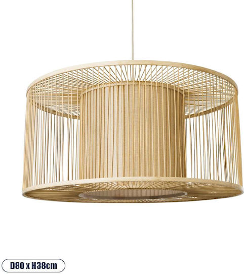 GloboStar Hibiscus Hanging Ceiling Light Beige Boho Grid with E27 Socket 80x38x38cm
