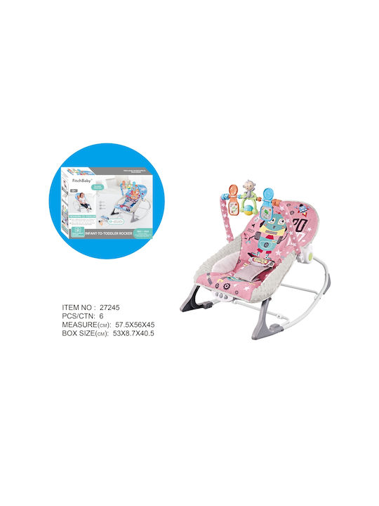 Fun Baby Electric Relax Bebeluș 2 în 1 cu Muzică și Vibrații Roz pentru Copil până la 9kg