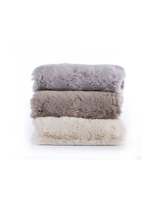 Nef-Nef Homeware Estelle Χαλί Ορθογώνιο Shaggy Γούνινο Grey 75x140cm