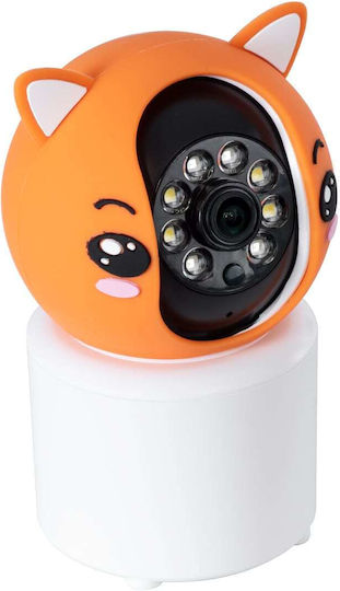 GloboStar 86081 IP Κάμερα Παρακολούθησης Wi-Fi Full HD 1080p Μπαταρίας Πορτοκαλί