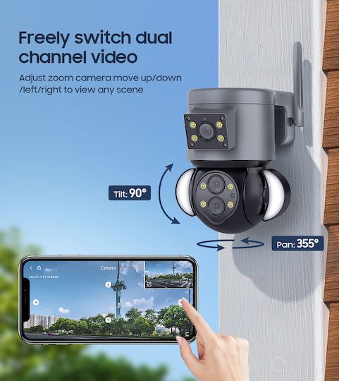 GloboStar 86077 IP Κάμερα Παρακολούθησης Wi-Fi Full HD 1080p Αδιάβροχη Μπαταρίας
