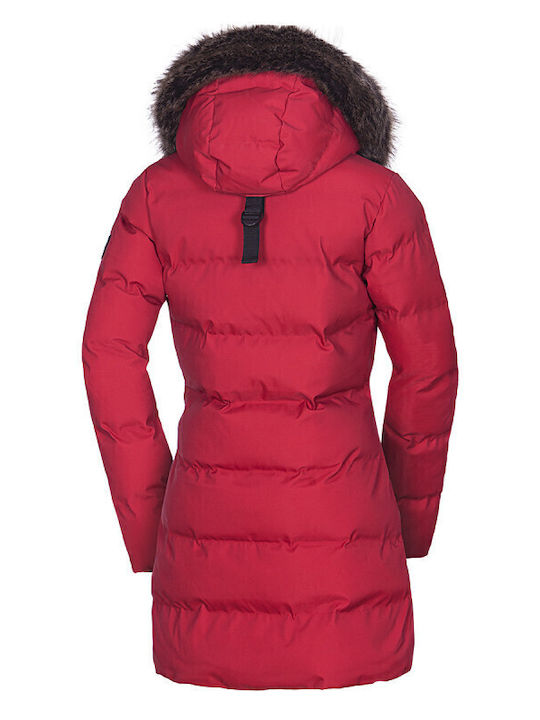 Northfinder Women's Long Sports Jacket for Winter Red