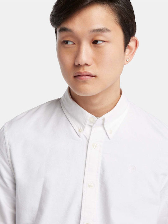 Long Sleeve Cotton Shirt in Regular Fit White