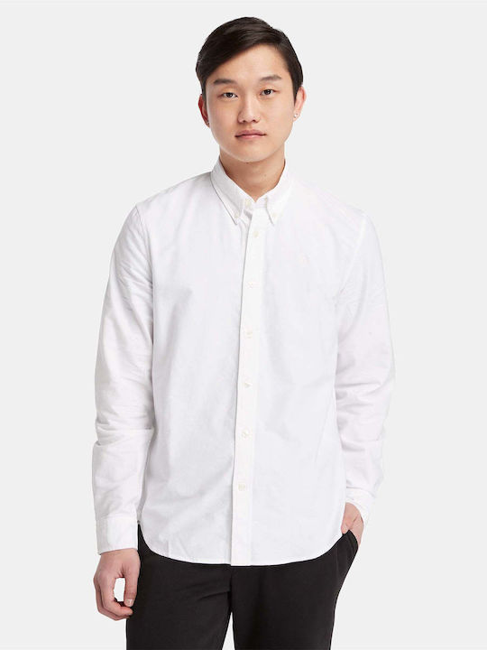 Long Sleeve Cotton Shirt in Regular Fit White