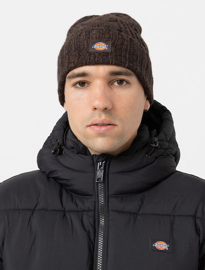 Hoxie Beanie Unisex Σκούφος Πλεκτός σε Καφέ χρώμα