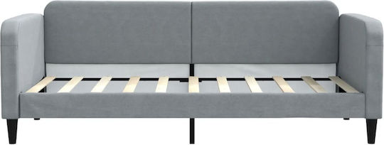 Sofa Bett Einzelbett Mit Stoff bezogen Gray mit Latten für Matratze 90x190cm