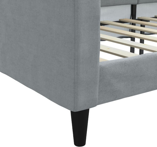Sofa Bett Einzelbett Mit Stoff bezogen Gray mit Latten für Matratze 90x190cm