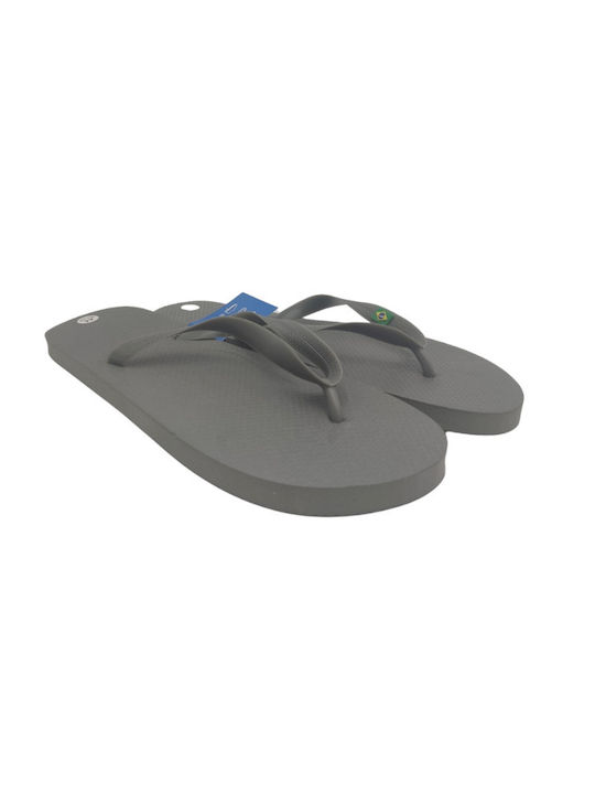 Brazil Men's Flip Flops Gray