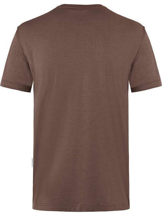 Karlowsky Ανδρικό Διαφημιστικό T-shirt Κοντομάνικο σε Καφέ Χρώμα