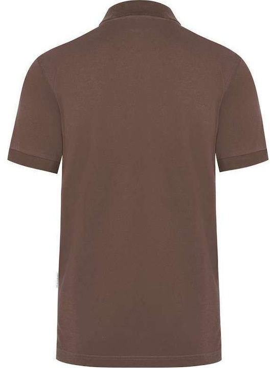 Karlowsky Ανδρικό Διαφημιστικό T-shirt Κοντομάνικο σε Καφέ Χρώμα