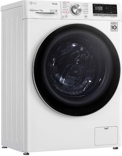 LG Πλυντήριο-Στεγνωτήριο Ρούχων 7kg/5kg Ατμού 1200 Στροφές με Wi-Fi