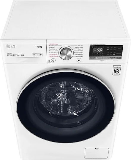 LG Πλυντήριο-Στεγνωτήριο Ρούχων 7kg/5kg Ατμού 1200 Στροφές με Wi-Fi
