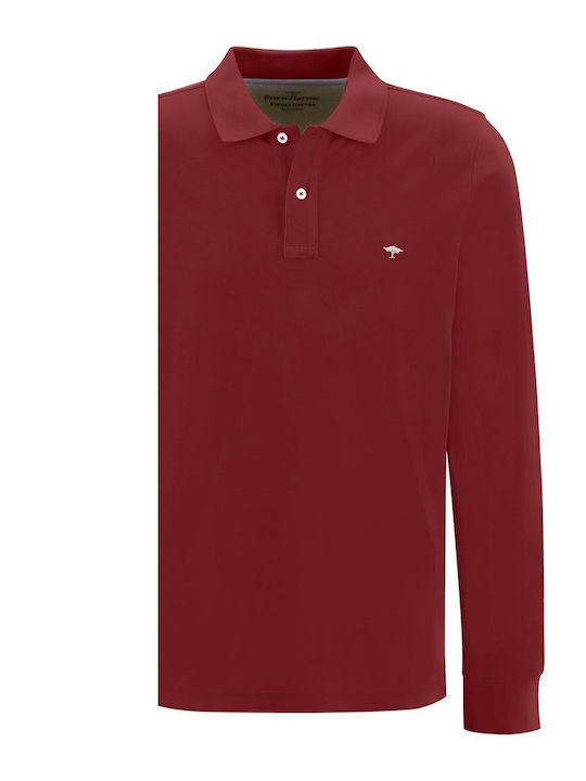 Fynch Hatton Men's Long Sleeve Blouse Polo Red