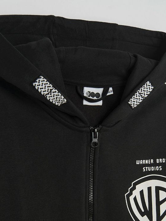 Cardigan pentru copii cu glugă Negru