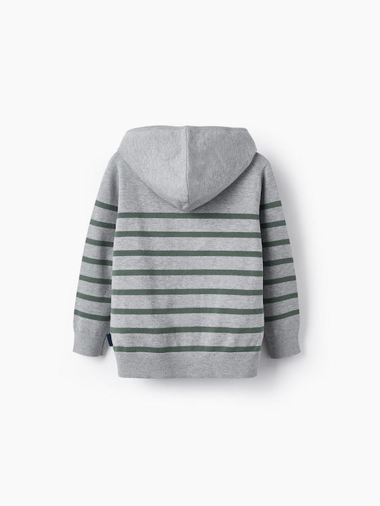 Zippy Boys Knitted Hooded Cardigan Gray