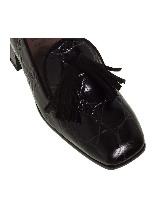 Δερμάτινα Γυναικεία Loafers σε Μαύρο Χρώμα