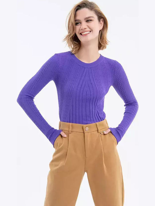 Damen Stoff Hose Braun