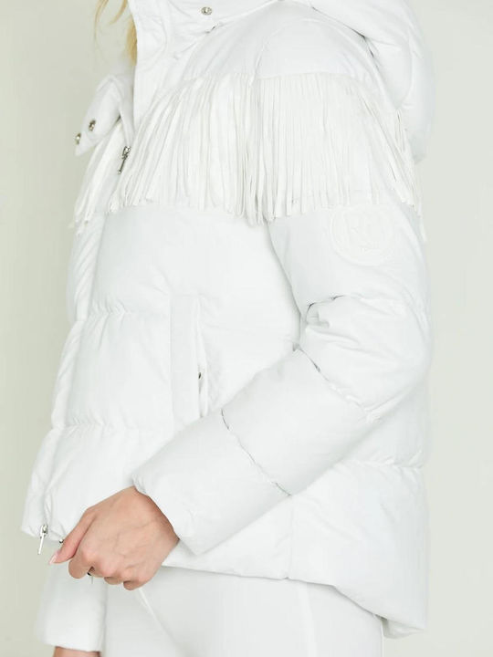 Relish Women's Short Puffer Jacket for Winter White