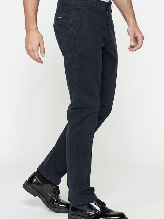 Trousers Chino Elastic in Regular Fit Navy Blue
