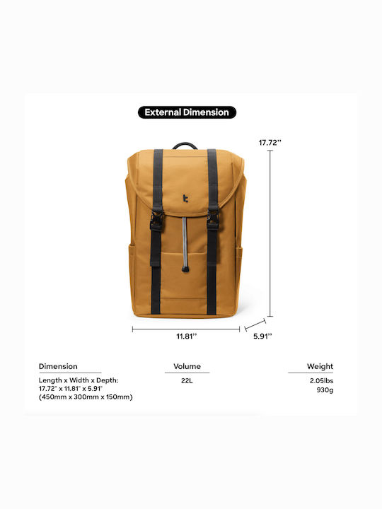 tomtoc Vintpack Ta1 Geantă Rucsacuri pentru laptop 15.6" în culoarea Galben