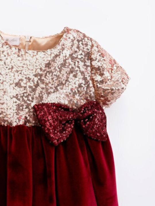 Children's Dress Long Sleeve Velvet Red