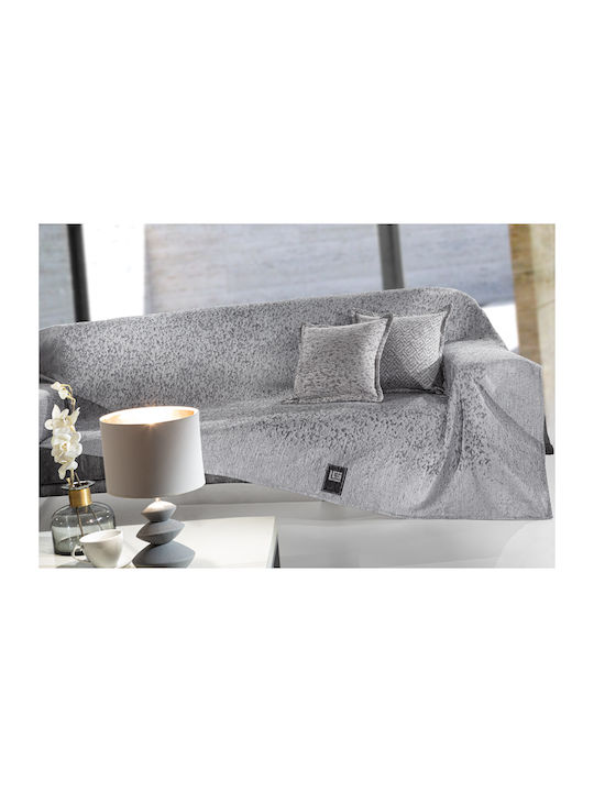 Guy Laroche Two-Seater Sofa Throw 2 Sides Matis 180x250cm Grey