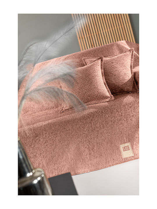 Guy Laroche Sofa Throws 2 Seater 2 Sides Matis 180x250cm Salmon