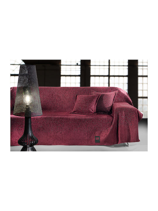 Guy Laroche Three-Seater Sofa Throw 2 Sides Matis 180x300cm Burgundy