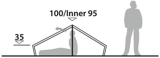 Robens Camping Tent Tunnel Mountaineering Green with Double Cloth 3 Seasons for 2 People Waterproof 2000mm 225x165x100cm