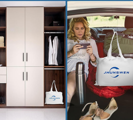 Jhunswen Aufblasbare Camping-Luftmatratze Doppel mit Integrierter Elektrischer Pumpe 203x152x48cm