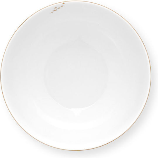 PiP Studio Royal Winter Servierschüssel Rund aus Porzellan Weiß mit Durchmesser 15cm