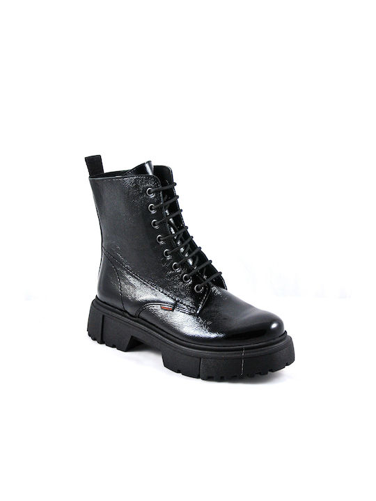 Ragazza Women's Patent Leather Ankle Boots Black